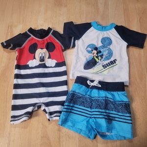 Disney Baby Mickey Mouse Bathing Suit‎ Bundle of 2